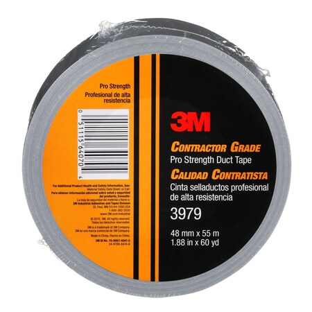 3M Contractor Grade Pro Strength Duct Tape 3979, Silver, 1.88 In X 60 Yd, Individually Wrapped 7010375912